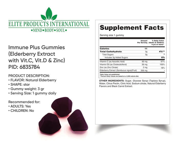 Elderberry Plus Vitamin Gummies